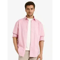 Rare Rabbit Pink Boxy Fit Solid Shirt-picture-27