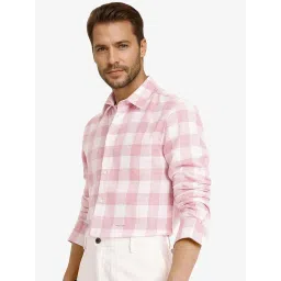 Rare Rabbit Pink Regular Fit Checks Shirt image 4