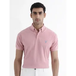 Rare Rabbit Pink Regular Fit Embroidered Polo T-Shirt-picture-18