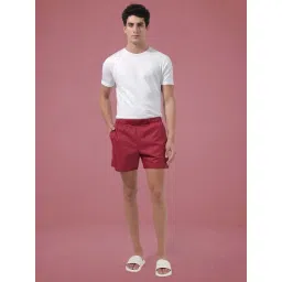 Rare Rabbit Red Regular Fit Solid Shorts-picture-23