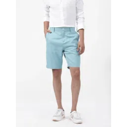 Rare Rabbit Turquoise Relaxed Fit Solid Shorts-picture-20