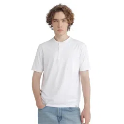 Rare Rabbit White Regular Fit Solid T-Shirt-picture-13