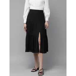 Rare Black A-Line Midi Skirt-picture-45