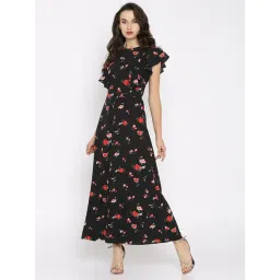 Rare Black Floral Print Maxi Dress-picture-24