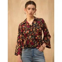 Rare Black Floral Print Top-image-31