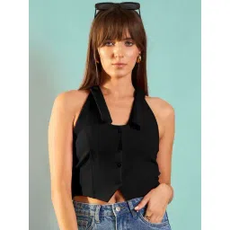 Rare Black Plain Crop Top-picture-47