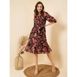 Rare Black Printed A-Line Dress-picture-32