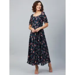 Rare Blue Floral Print Maxi Dress-picture-41