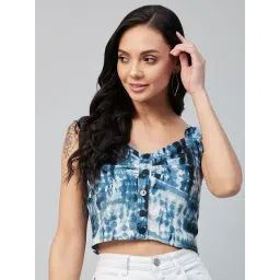 Rare Blue Printed Crop Top-picture-30