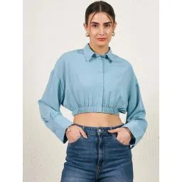Rare Blue Slim Fit Crop Top-picture-44