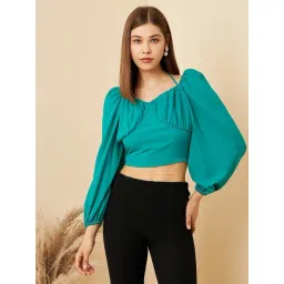 Rare Green Sweet Heart Neck Top-picture-39