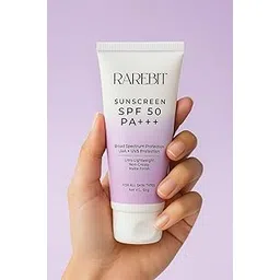 Rarebit Sunscreen SPF 50 PA+++, Broad Spectrum UVA/UVB Protection, Non-Greasy Formula, Fast-Absorbing, Matte Finish-picture-37