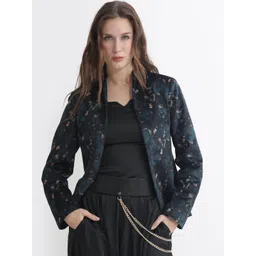 RAREISM Abstract Printed Silk Open Front Shrug-picture-37