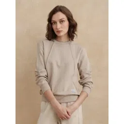 RAREISM Beige Cotton Blend Solid Long Sleeves Sweatshirt-picture-30