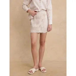 RAREISM Beige Cotton Blend Solid Skirt-picture-25