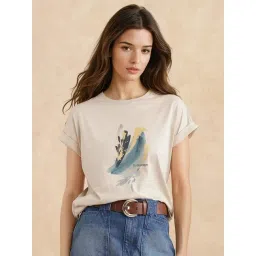 RAREISM Beige Cotton Printed Short Sleeves T-Shirt-picture-37