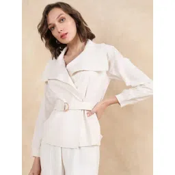 RAREISM Beige Cotton Solid Long Sleeves Jacket-picture-40