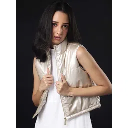 RAREISM Beige Crop Puffer Jacket image 1