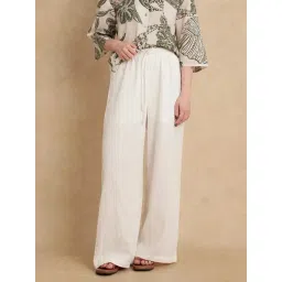 RAREISM Beige Linen Solid Trousers-picture-10