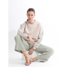 RAREISM Beige Regular Fit Graphic Sweatshirt image 5