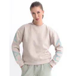 RAREISM Beige Regular Fit Graphic Sweatshirt image 2