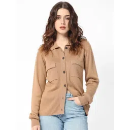 RAREISM Beige Viscose Solid Long Sleeves Sweater-picture-13