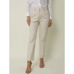 RAREISM Beige Viscose Solid Trousers-picture-35