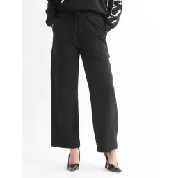 RAREISM Black Cotton Blend Solid Trackpants-picture-47