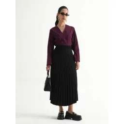 RAREISM Black Cotton Solid Skirts-picture-28