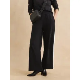 RAREISM Black Cotton Solid Trackpants-picture-27