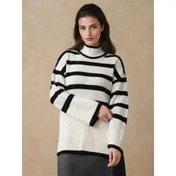 RAREISM Black Cotton Striped Sweaters-picture-44