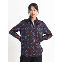 RAREISM Black Polyester Printed Long Sleeves Shirt-picture-46