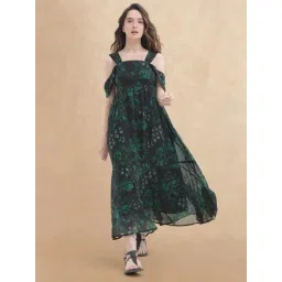 RAREISM Black Polyester Printed Sleeveless Dress-picture-24