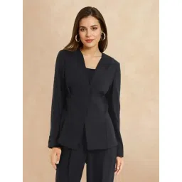 RAREISM Black Polyester Solid Long Sleeves Blazer-picture-23