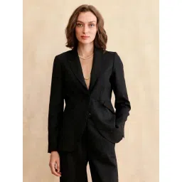 RAREISM Black Polyester Solid Long Sleeves Blazer-picture-24