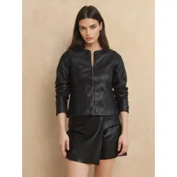 RAREISM Black Polyester Solid Long Sleeves Jacket-picture-48