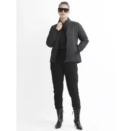 RAREISM Black Polyester Solid Long Sleeves Jacket image 5