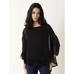 RAREISM Black Polyester Solid Top-picture-33
