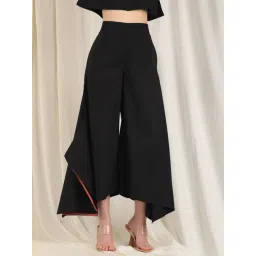 RAREISM Black Regular Fit Solid Trousers-picture-19