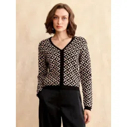 RAREISM Black Viscose Printed Long Sleeves Sweater-picture-32