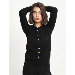 RAREISM Black Viscose Solid Long Sleeves Sweater-picture-23