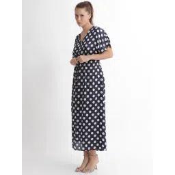RAREISM Blue Blended Printed Short Sleeves Dress-picture-10