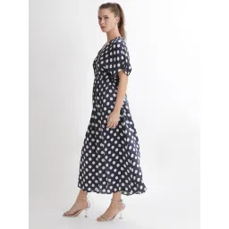 RAREISM Blue Blended Printed Short Sleeves Dress image 3