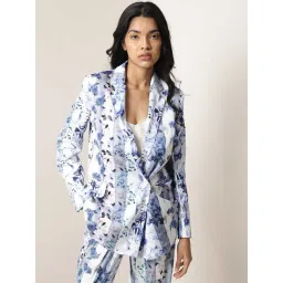 RAREISM Blue Polyester Printed Long Sleeves Blazer-picture-17