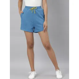 RAREISM Blue Polyester Solid Shorts-picture-30
