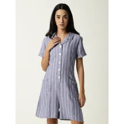 RAREISM Blue Regular Fit Striped Playsuit-picture-13