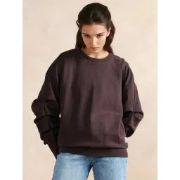 RAREISM Brown Cotton Blend Solid Long Sleeves Sweatshirt-picture-14