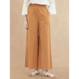 RAREISM Brown Cotton Solid Trousers-picture-18