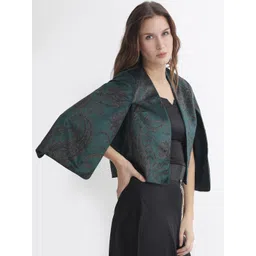 RAREISM Ethnic Printed Silk Open Front Shrug-picture-20