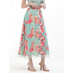 RAREISM Floral Printed Flared Midi Skirt-picture-23